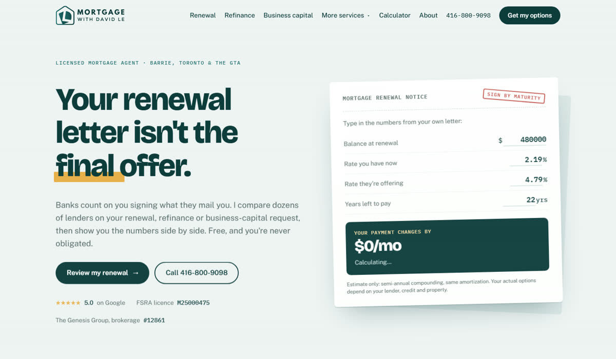 Mortgage with David Le website by CyberVision Media