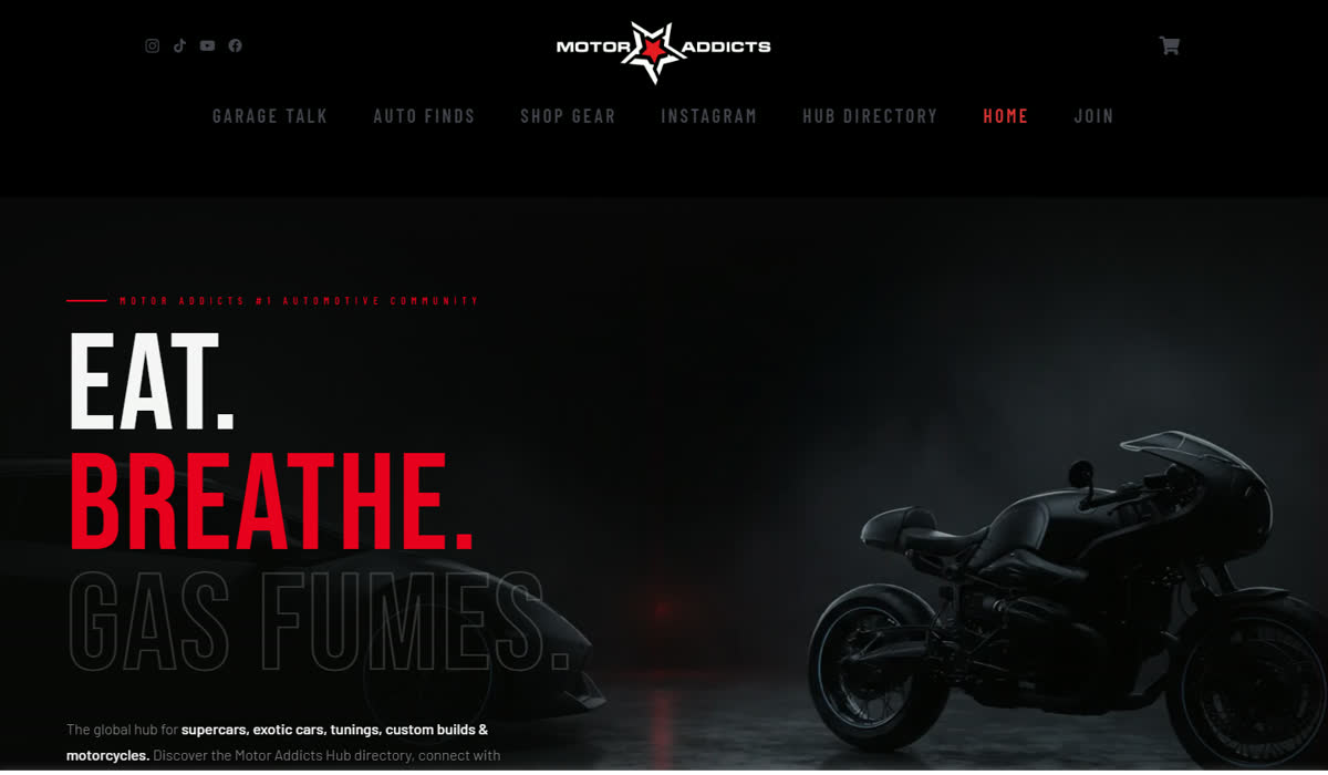 Motor Addicts website by CyberVision Media