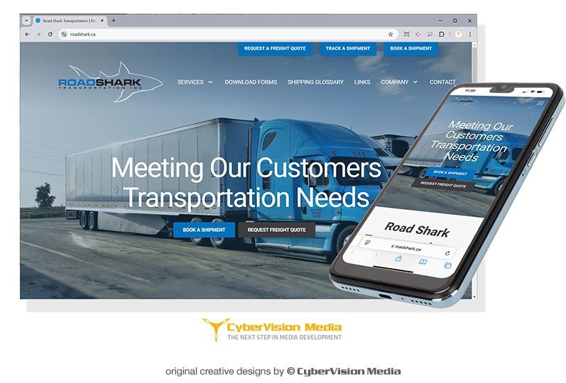 RoadShark Transportation Service Website Design, SEO Marketing and Graphic Design Service